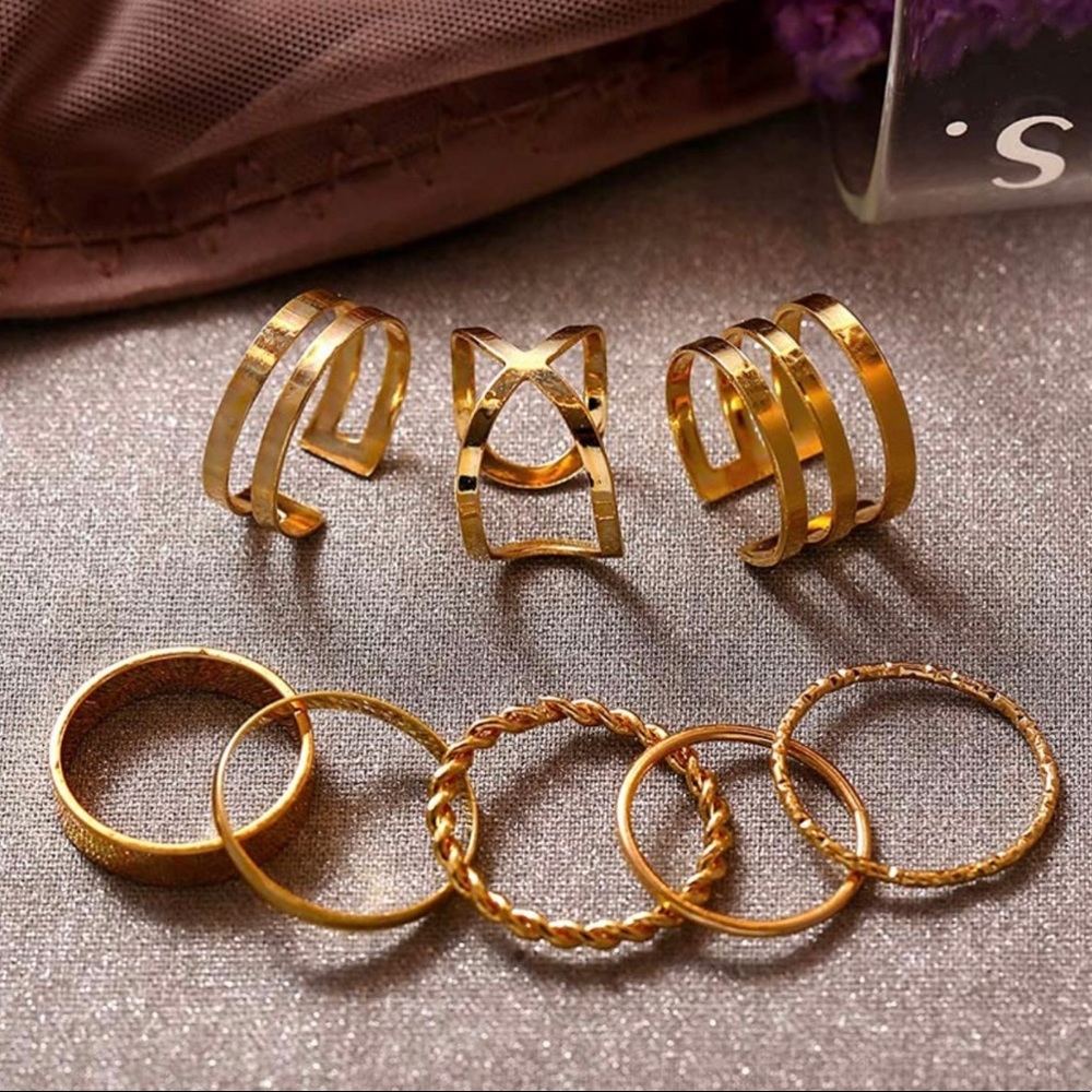 8-Piece Vintage Boho Ring Set